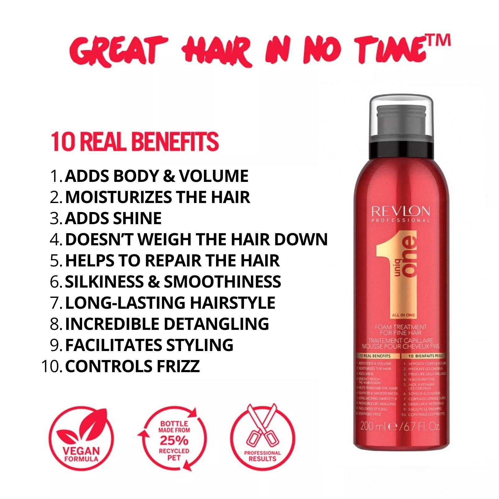 Revlon Professional UniqONE™ Foam Treatment All-in-One Hair Serum - Classic Fragrance