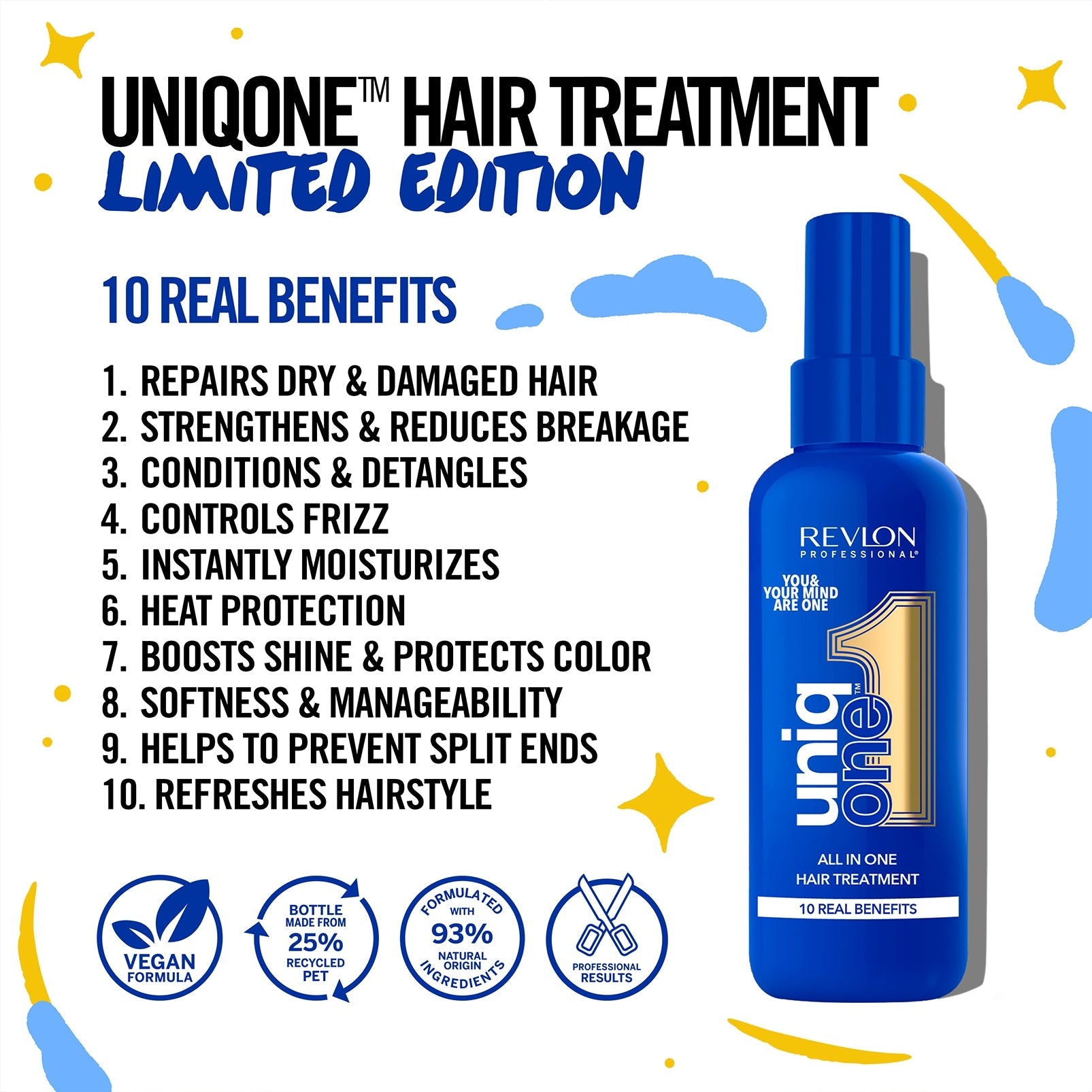 Revlon Professional UniqONE™ Repair Hair Spray Leave-In Treatment All-in-One 10 Benefits Hair Serum - Mental Wellness Edition