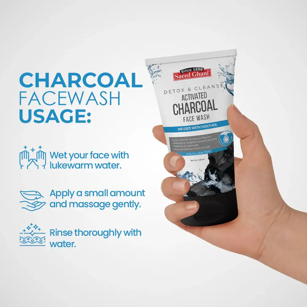 Saeed Ghani Activated Charcoal Detox & Cleanse Face Wash
