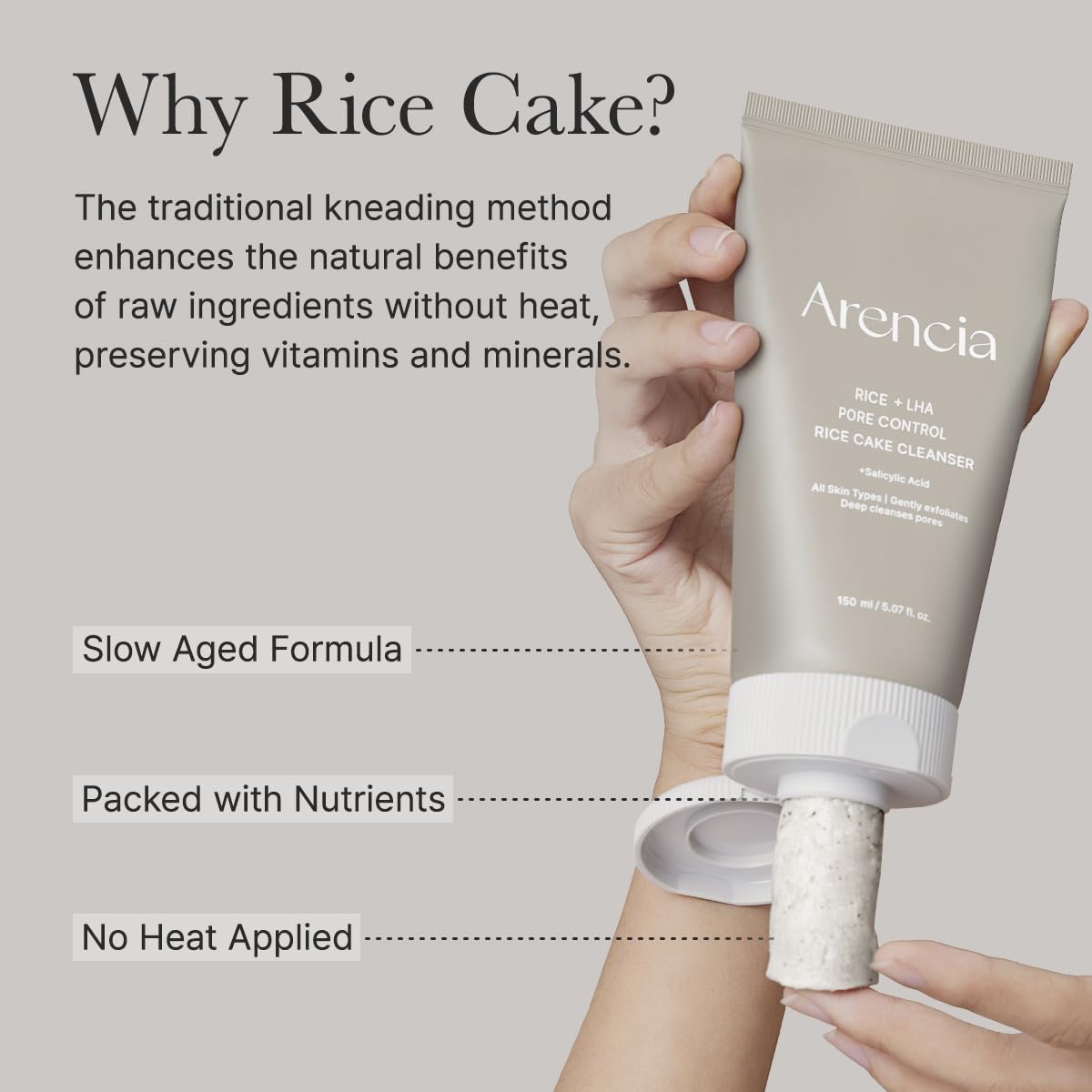 Arencia Rice + LHA Pore Control Rice Cake Cleanser