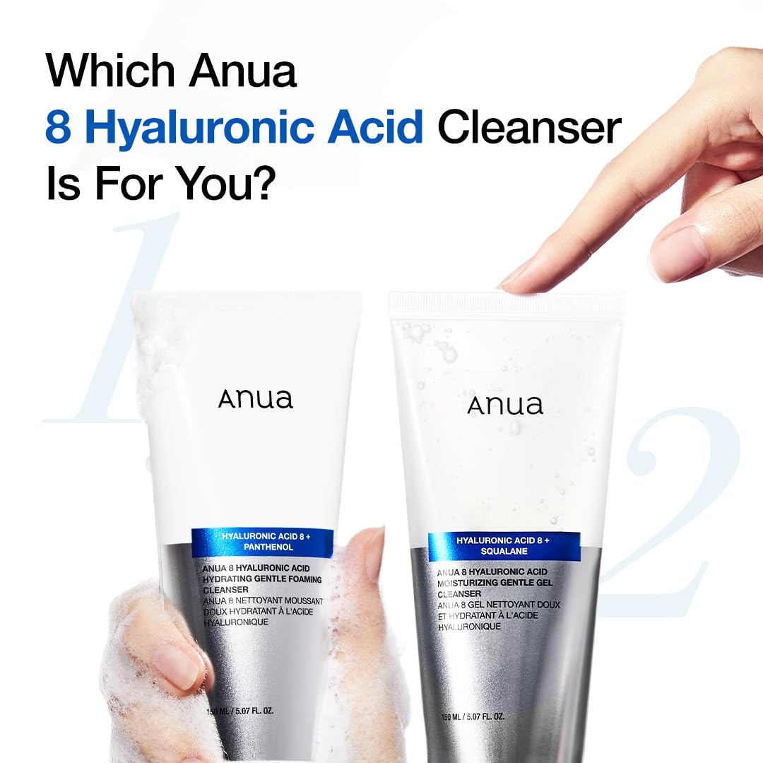Anua Hyaluronic Acid 8+ Moisturizing Squalane Gentle Gel Cleanser