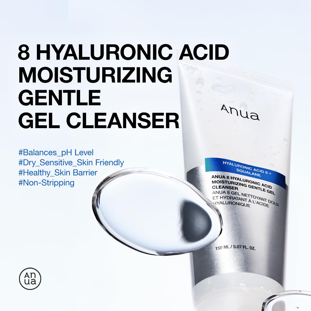 Anua Hyaluronic Acid 8+ Moisturizing Squalane Gentle Gel Cleanser