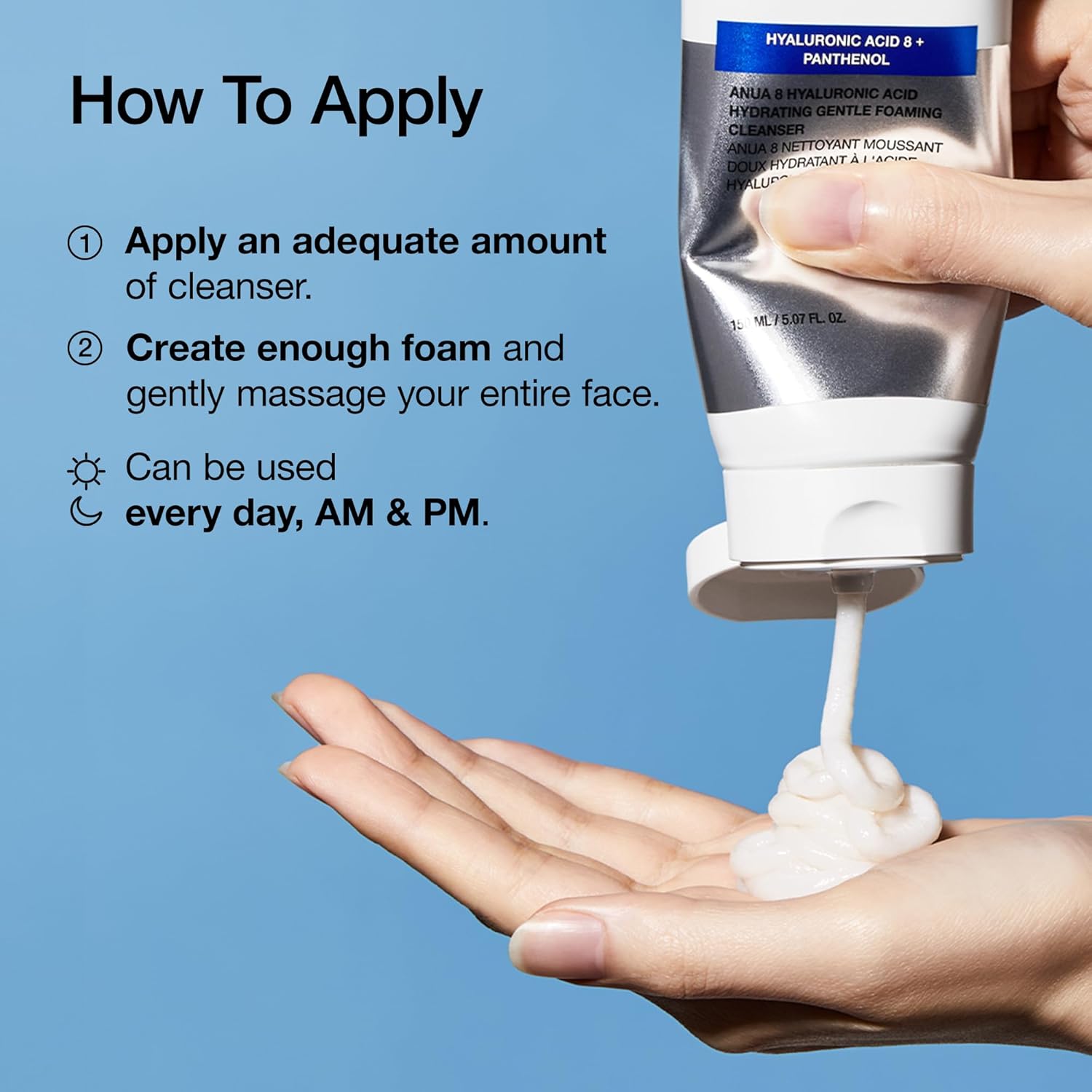 Anua Hyaluronic Acid + Panthenol Hydrating Gentle Foaming Cleanser