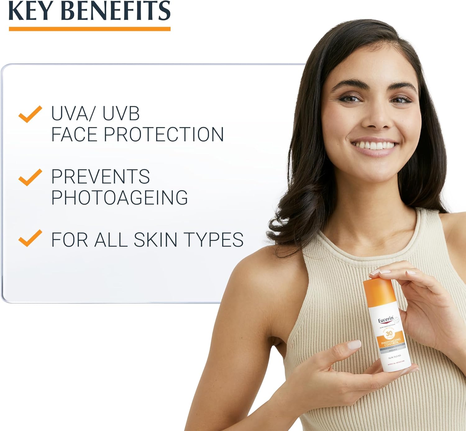 Eucerin Photoaging Control Sun Protection Fluid UVB UVA SPF 50+