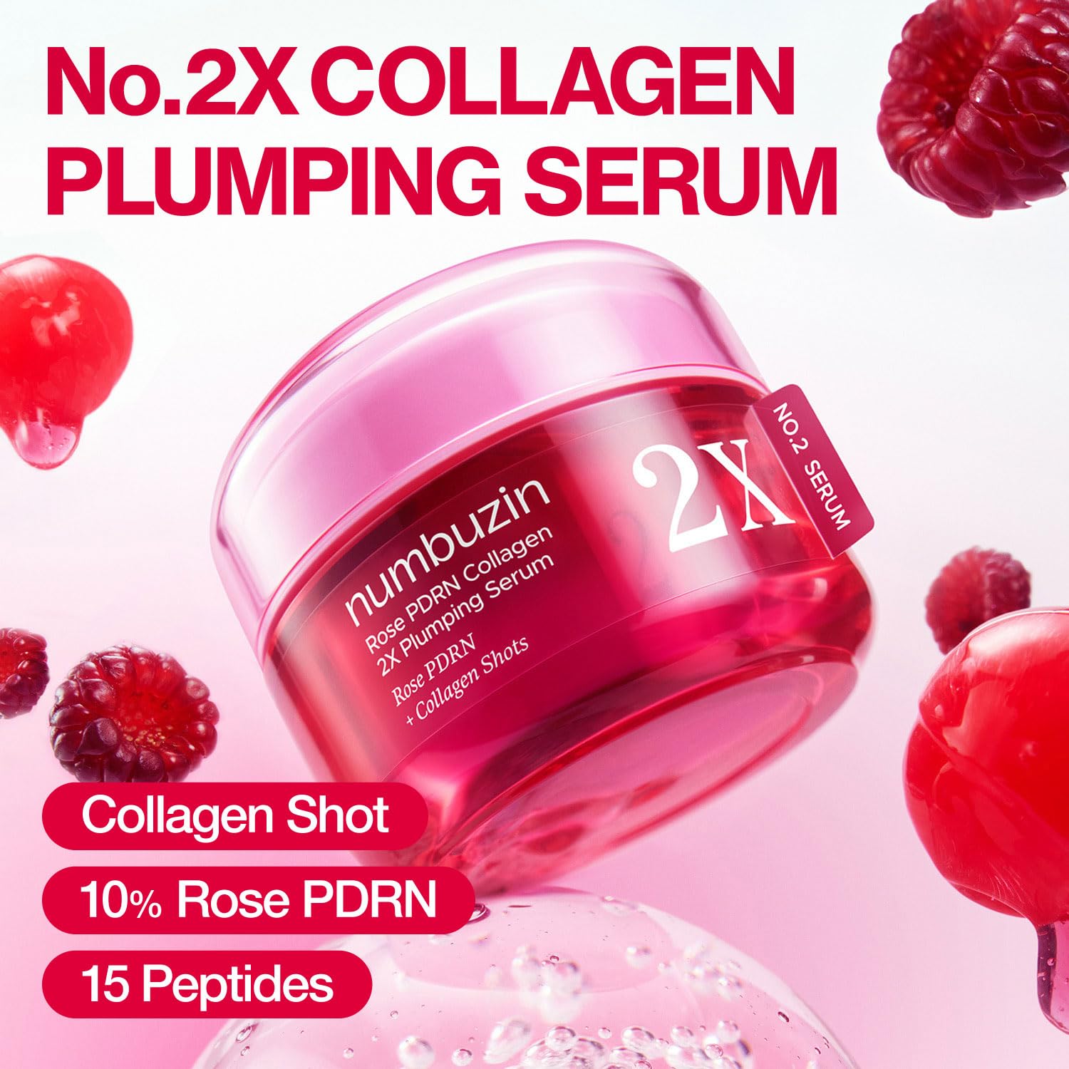 Numbuzin No. 2 Rose PDRN Collagen 2x Plumping Serum