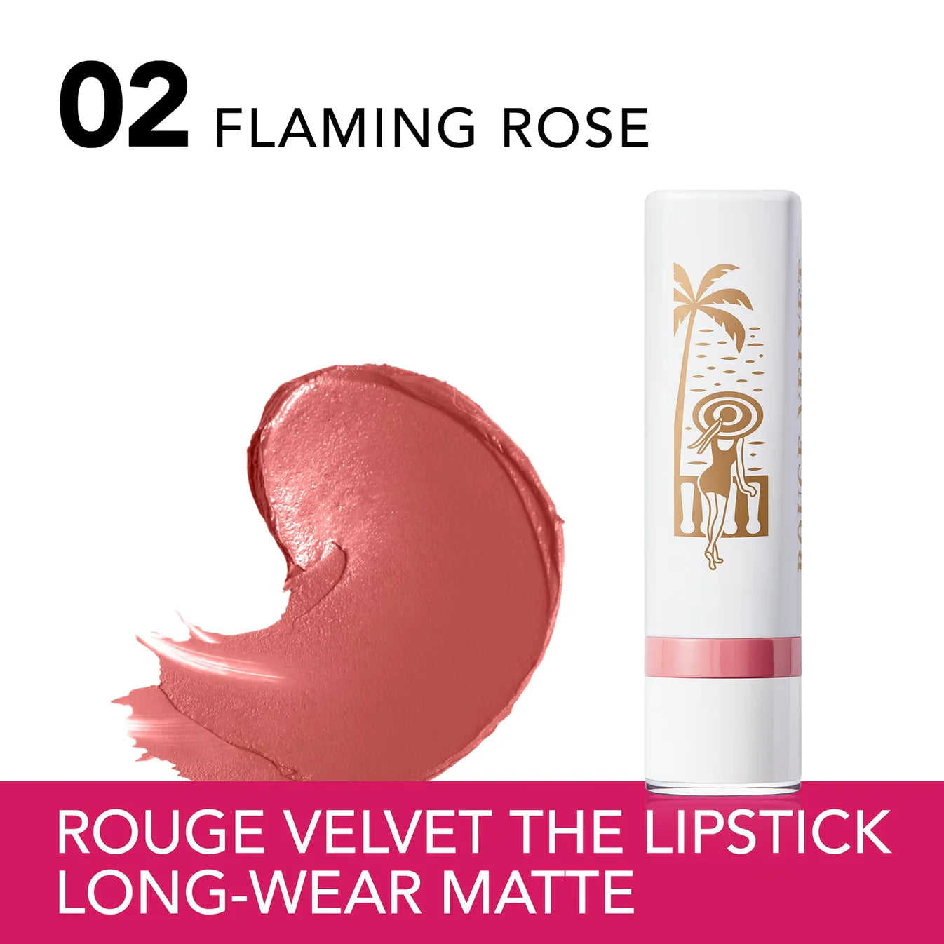 Bourjois Rouge Velvet French Riviera Lipstick - 02 Flaming Rose