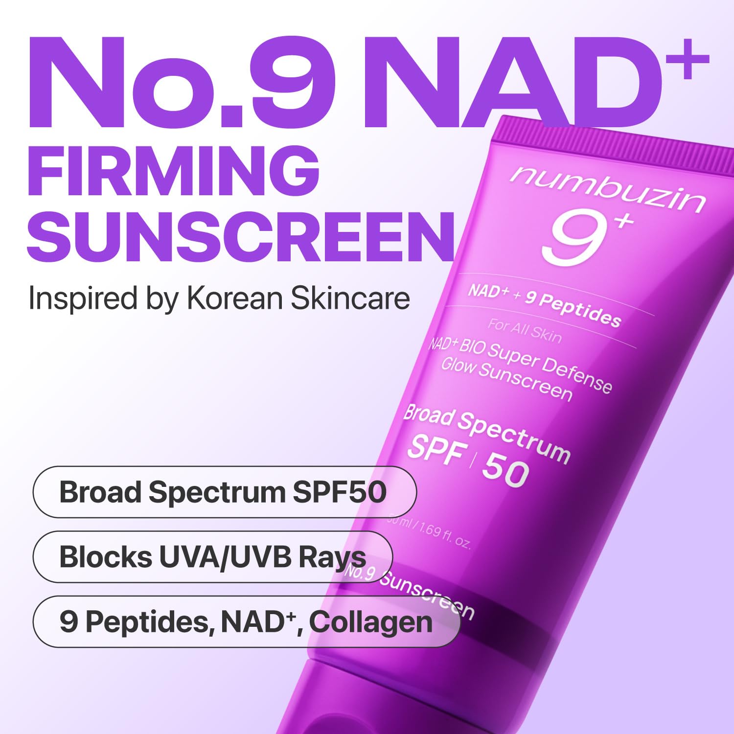 Numbuzin No.9 NAD+ Peptides Dewy Sun Essence SPF50