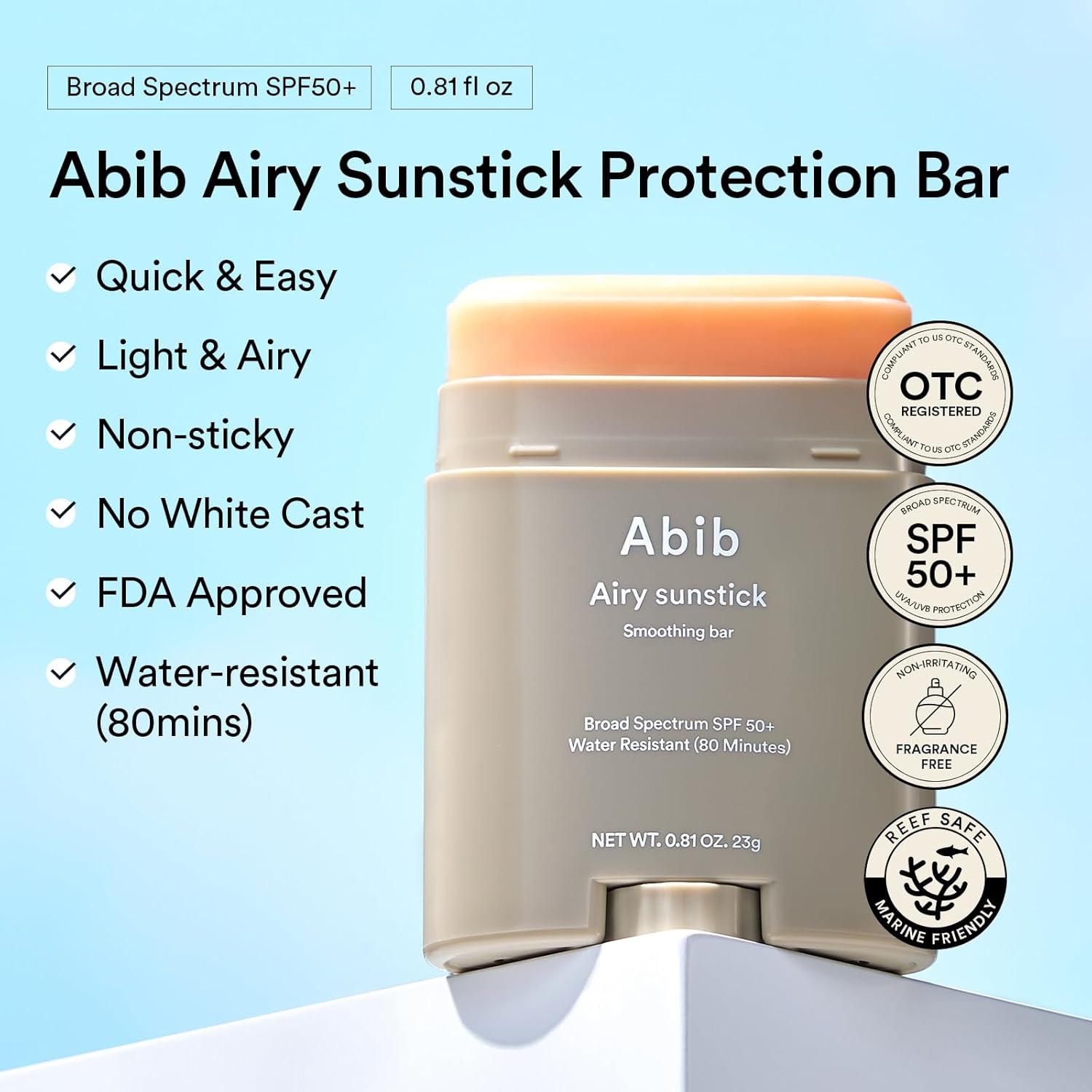 Abib Airy Sunstick Smoothing Bar SPF 50+