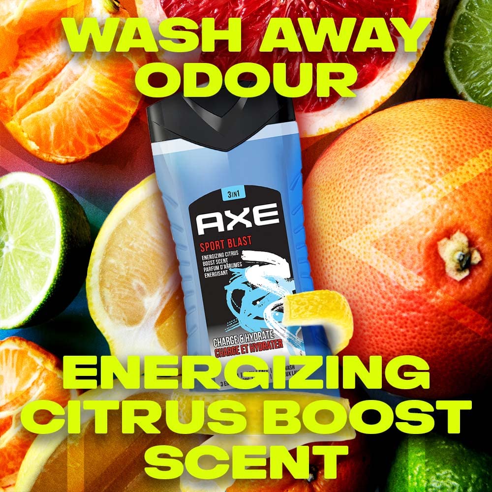 Axe Sport Blast 3 in 1 Body, Face & Hair Wash