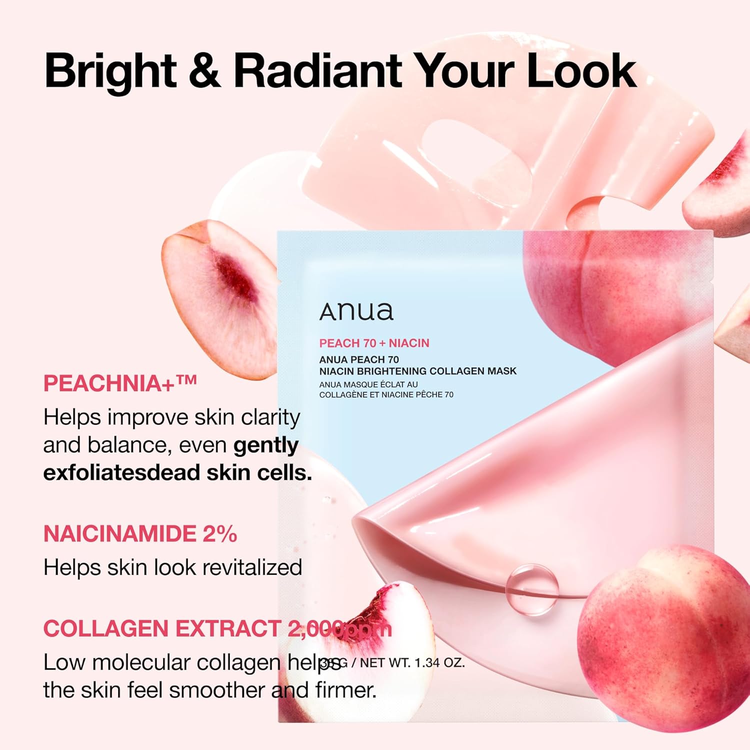 Anua Peach 70+ Niacin Brightening Collagen Mask