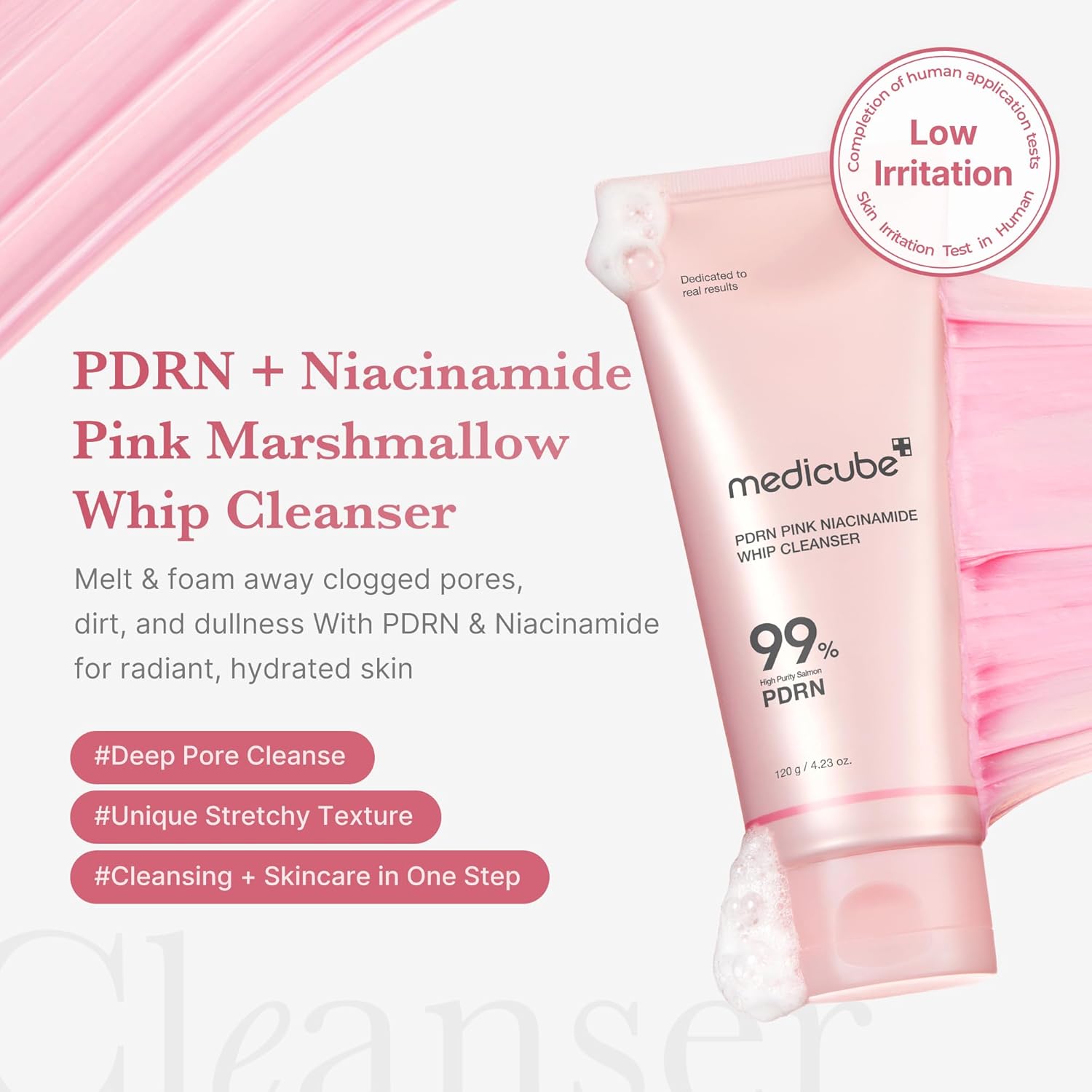 Medicube PDRN Pink Niacinamide Whip Cleanser