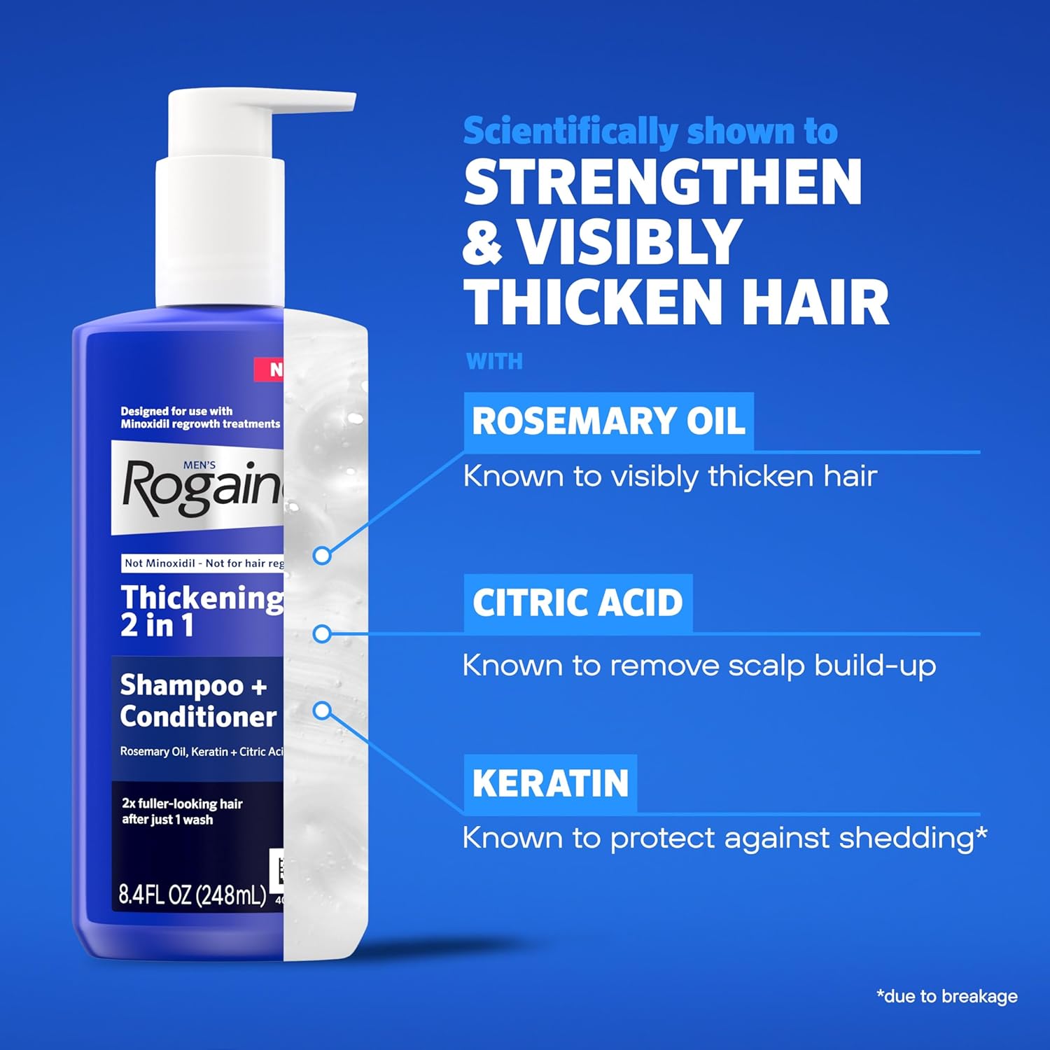 Rogaine Men's Thickening 2-in-1 Shampoo + Conditioner