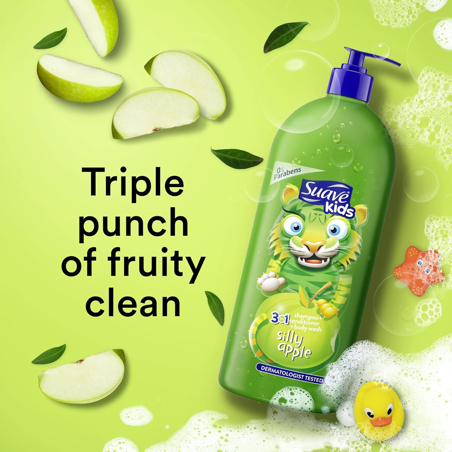 Suave Kids 3-in-1 Silly Apple Shampoo, Conditioner & Body Wash