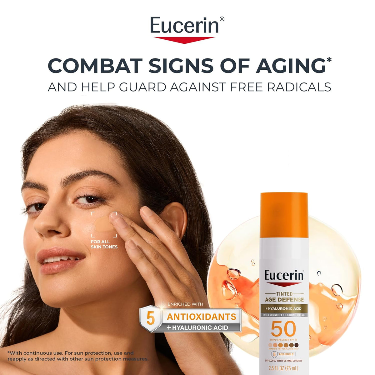 Eucerin Tinted Age Defense Face Sunscreen SPF 50