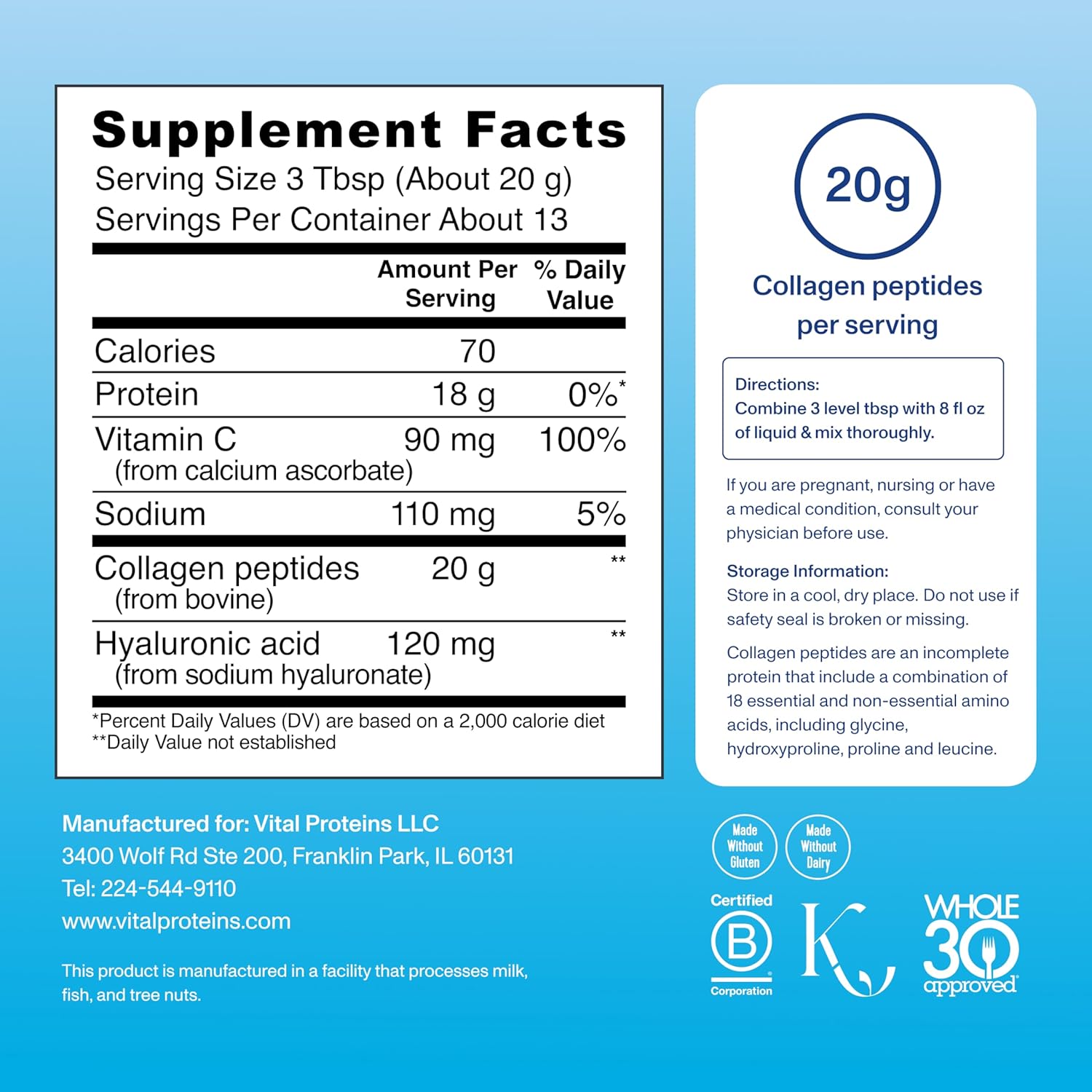 Vital Proteins Collagen Peptides Advanced - Unflavored