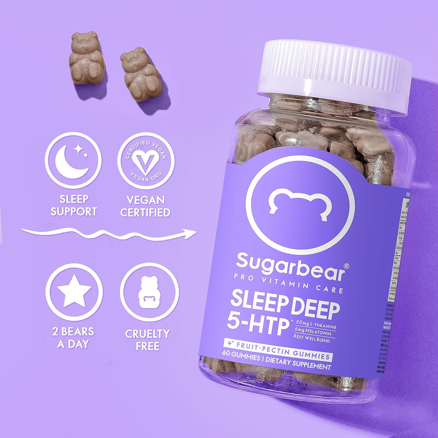 SugarBear Sleep Deep 5āHTP Vitamin Gummies