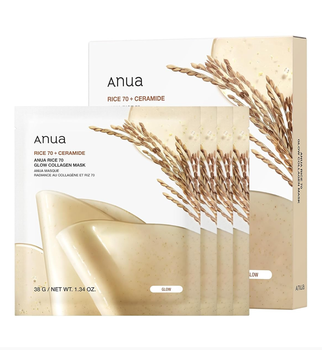 Anua Rice 70 Glow Collagen Mask - 4 sheets