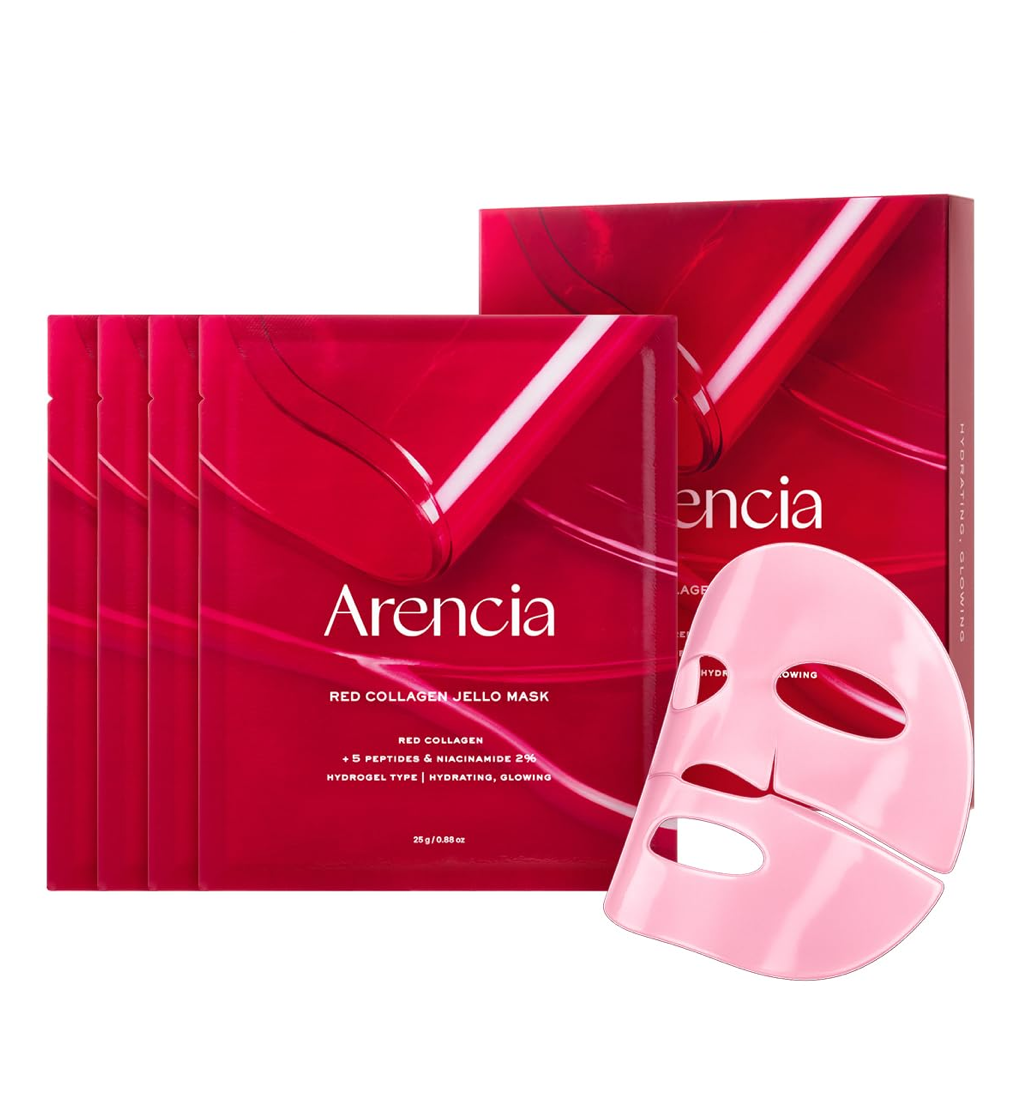 Arencia Red Collagen Tensioning Sheet Mask - 4 Sheets