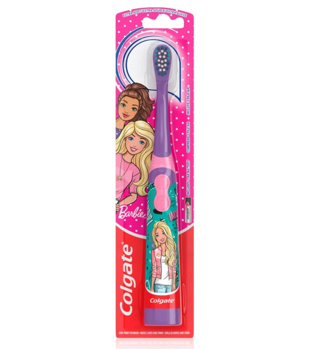 Colgate Kids Barbie Battery Toothbrush 3+ - Purple