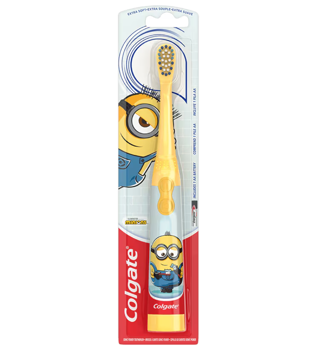 Colgate Kids Minions Battery Toothbrush 3+ - Yellow