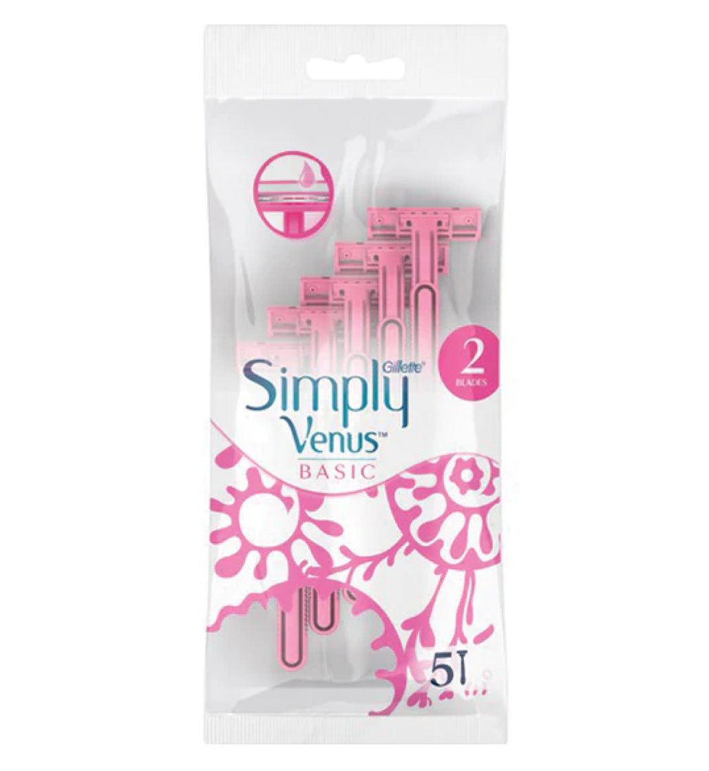 Gillette Simply Venus 2 Basic Women's Razor - 5 Piece