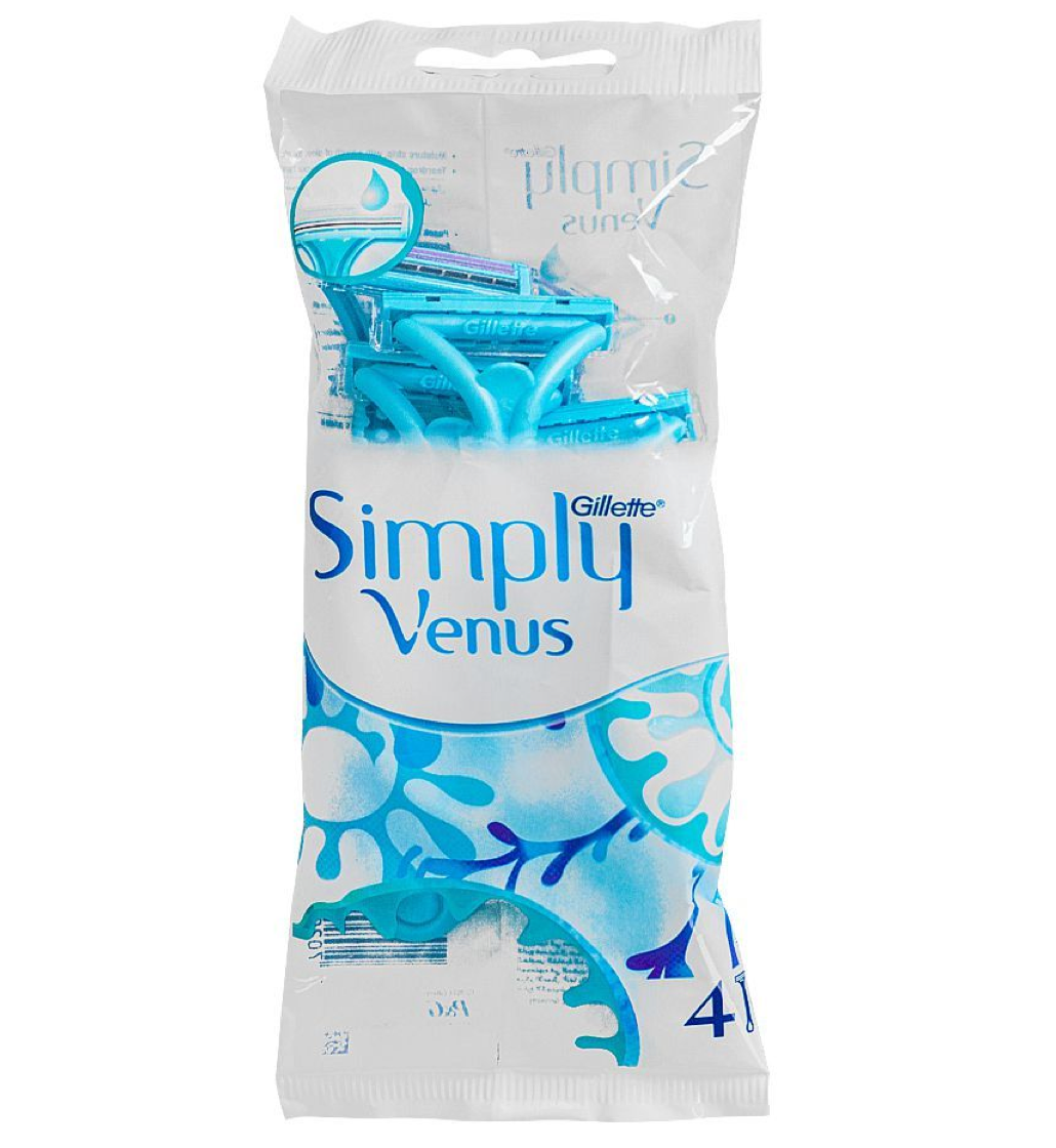 Gillette Simply Venus 2 Blades Women Disposable Razor - 4 Pack