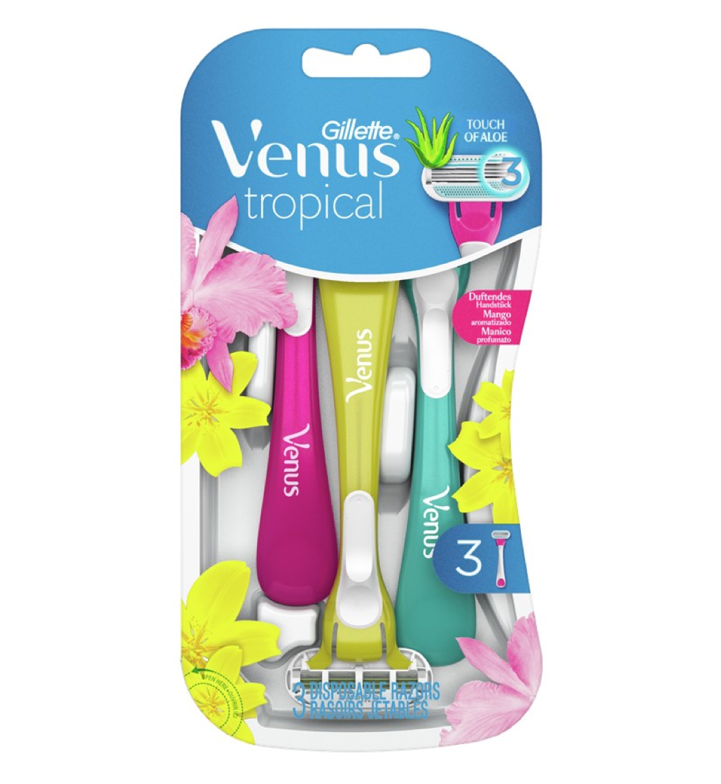 Gillette Venus Tropical Women's Disposable Razor - 3 Pack