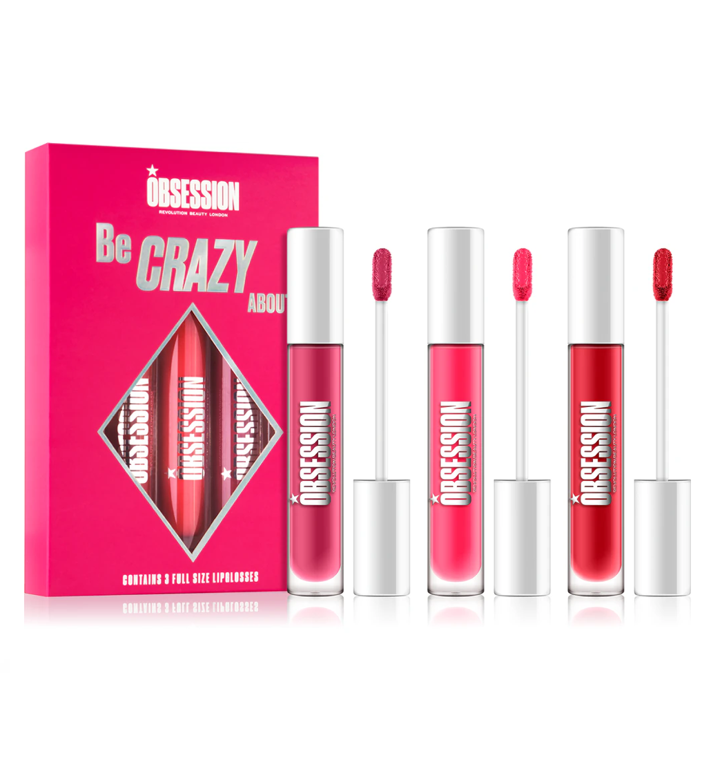 Makeup Obsession Be Crazy About 3 Full Size Lip Glosses Set
