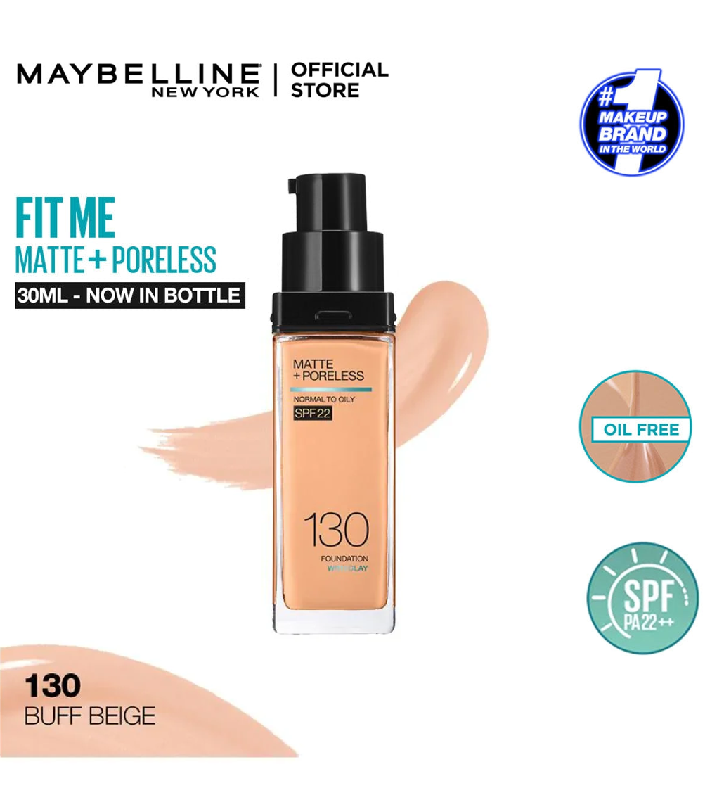 Maybelline Fit Me Matte + Poreless Foundation SPF 22 - 130 Buff Beige