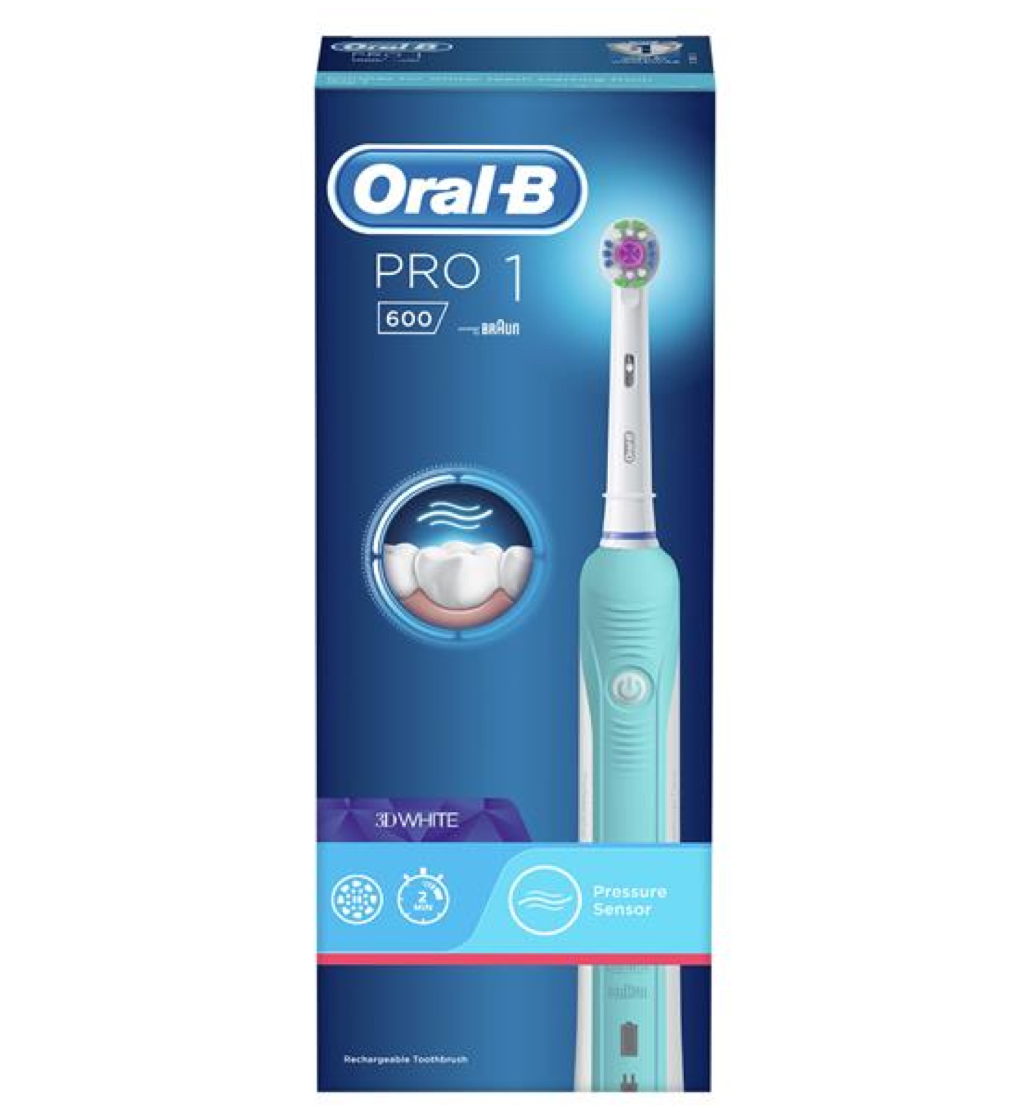 Oral-B Pro 1 Electric 3D White Pressure Sensor Toothbrush