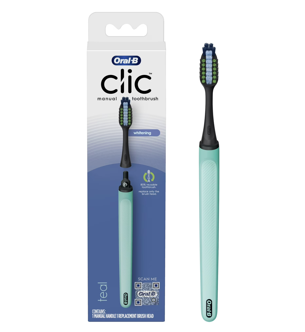 Oral-B Clic Whitening Multi Benefit Clean Teal Toothbrush