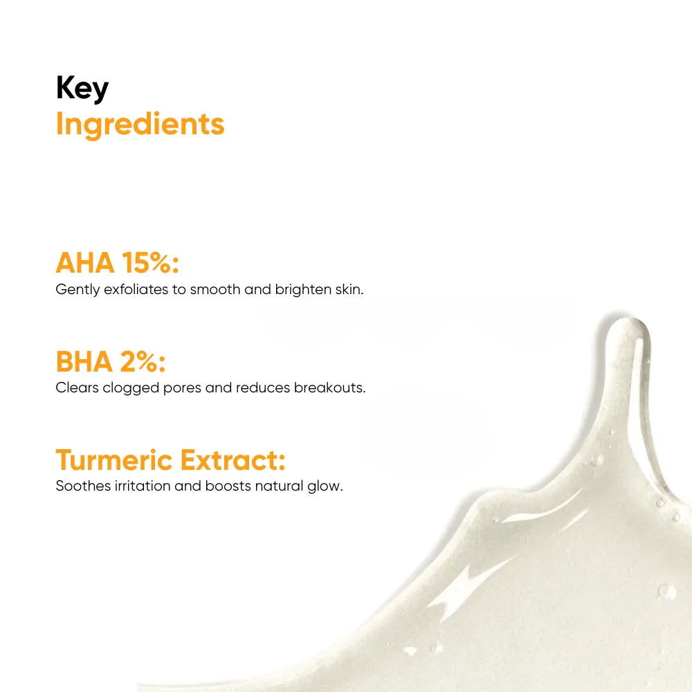 OneSkin Peel Perfect AHA 15% + BHA 2% Turmeric Extract