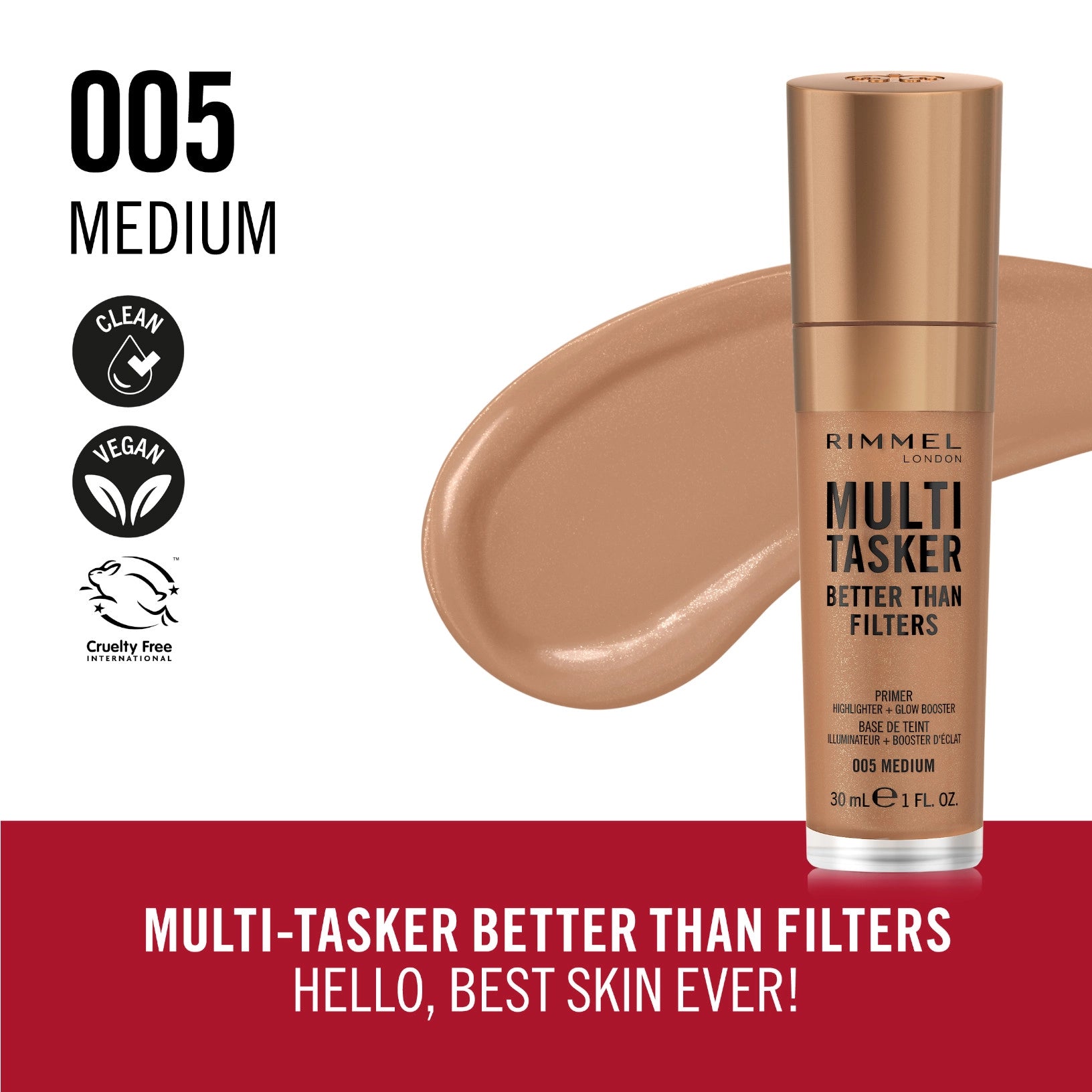 Rimmel London Multi Tasker Better Than Filters Primer, Highlighter + Glow Booster