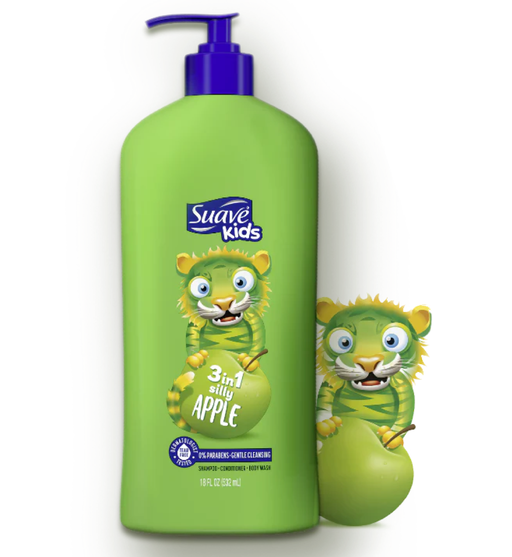 Suave Kids 3-in-1 Silly Apple Shampoo, Conditioner & Body Wash 532ml