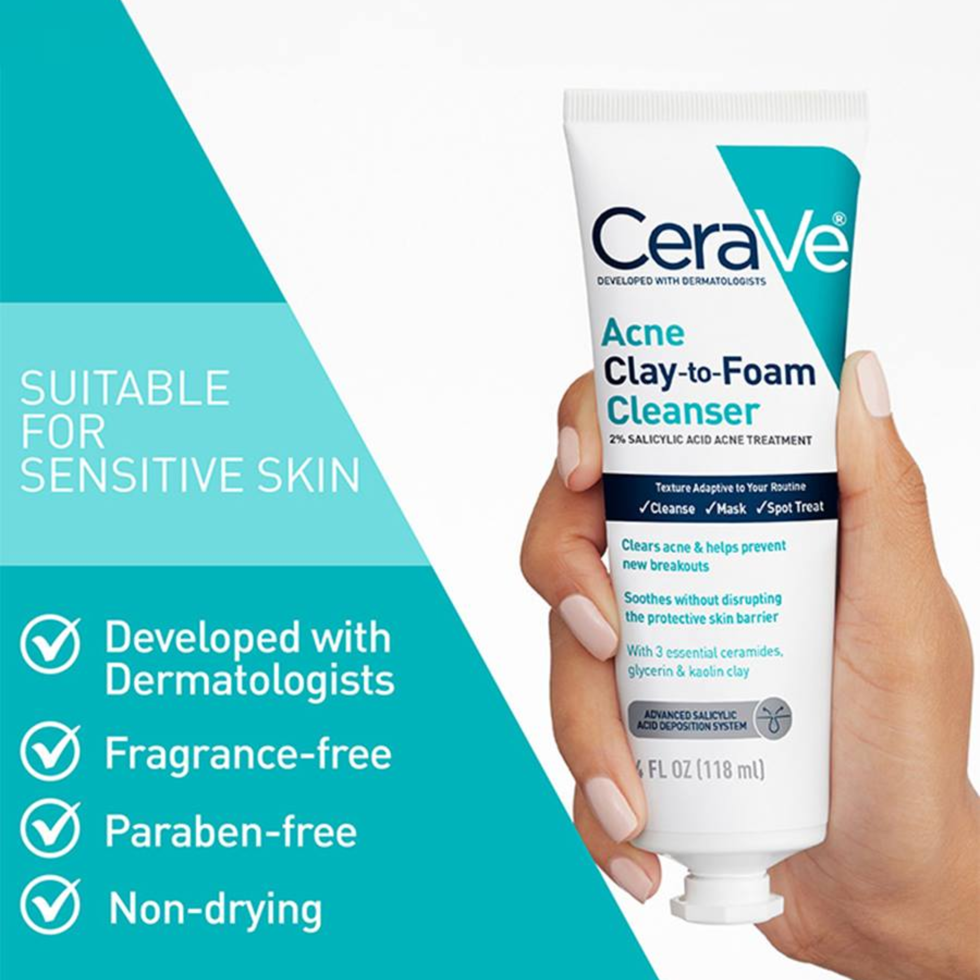Cerave Acne Clay-to-Foam Cleanser