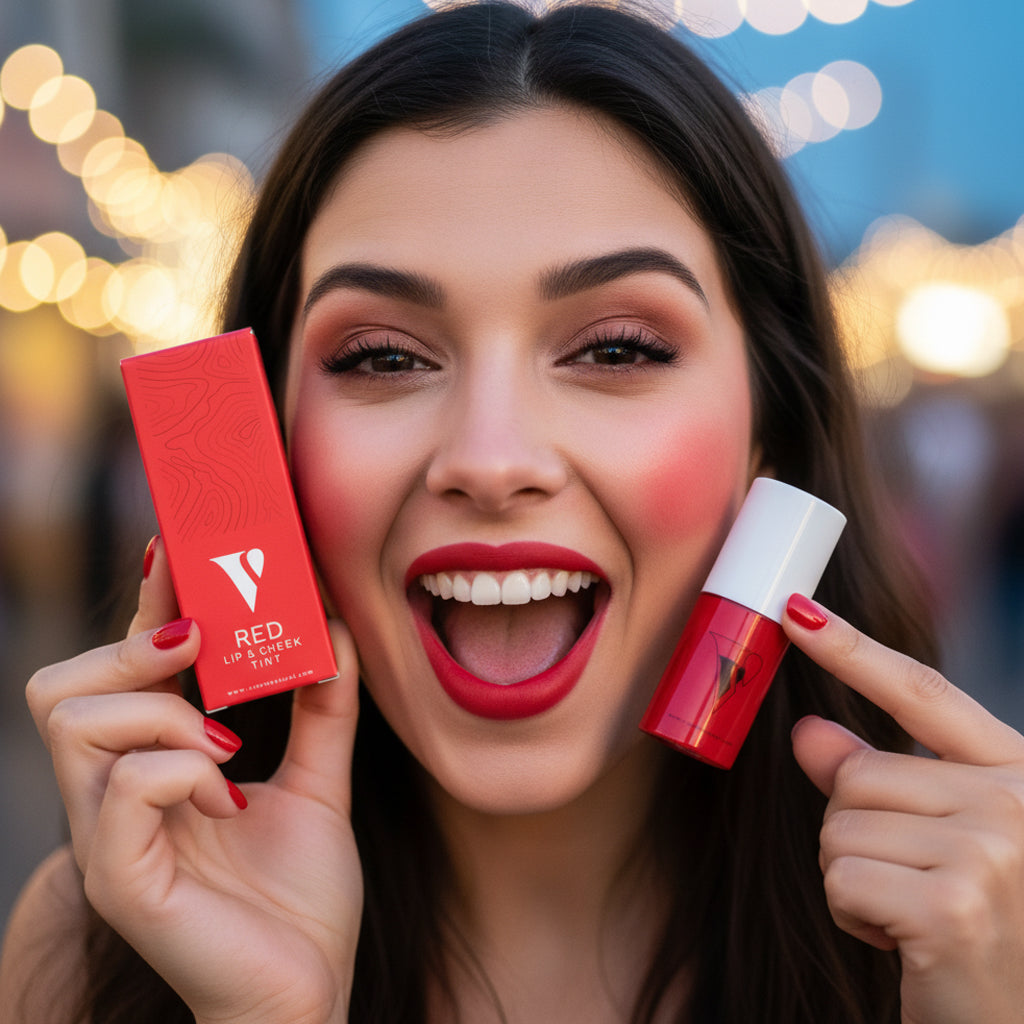 VCare Natural Lip Cheek Tint - Red
