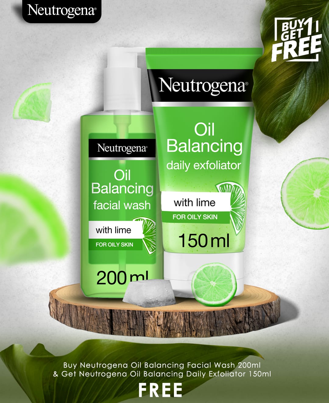 Neutrogena Oil Balancing Daily Exfoliator + Facial Wash Buy 1 Get 1 Free