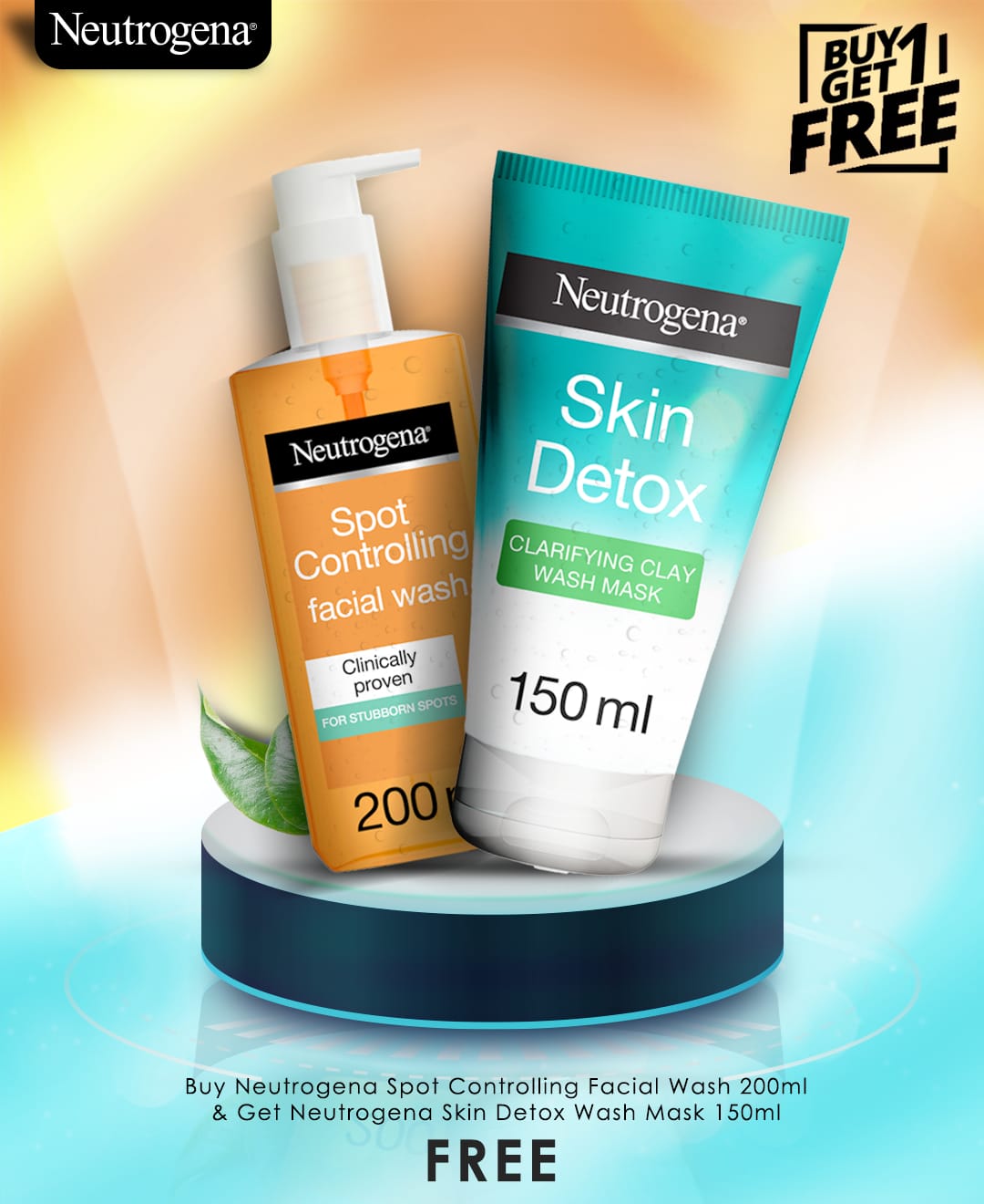 Neutrogena Skin Detox Mask + Spot Controlling Facial Wash Buy 1 Get 1 Free