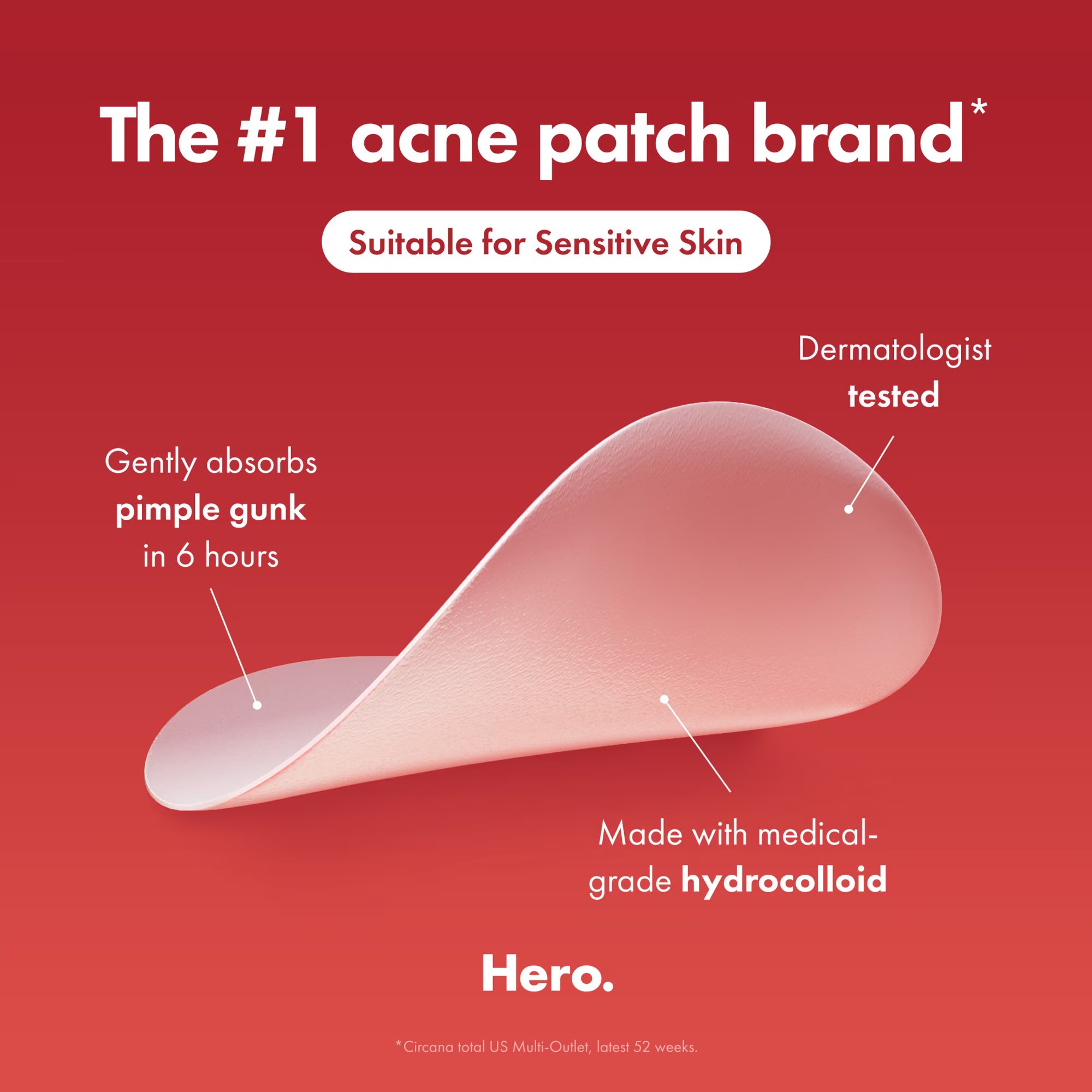 Hero Cosmetics Mighty Patch Original Nighttime Hydrocolloid Acne Pimple Patch
