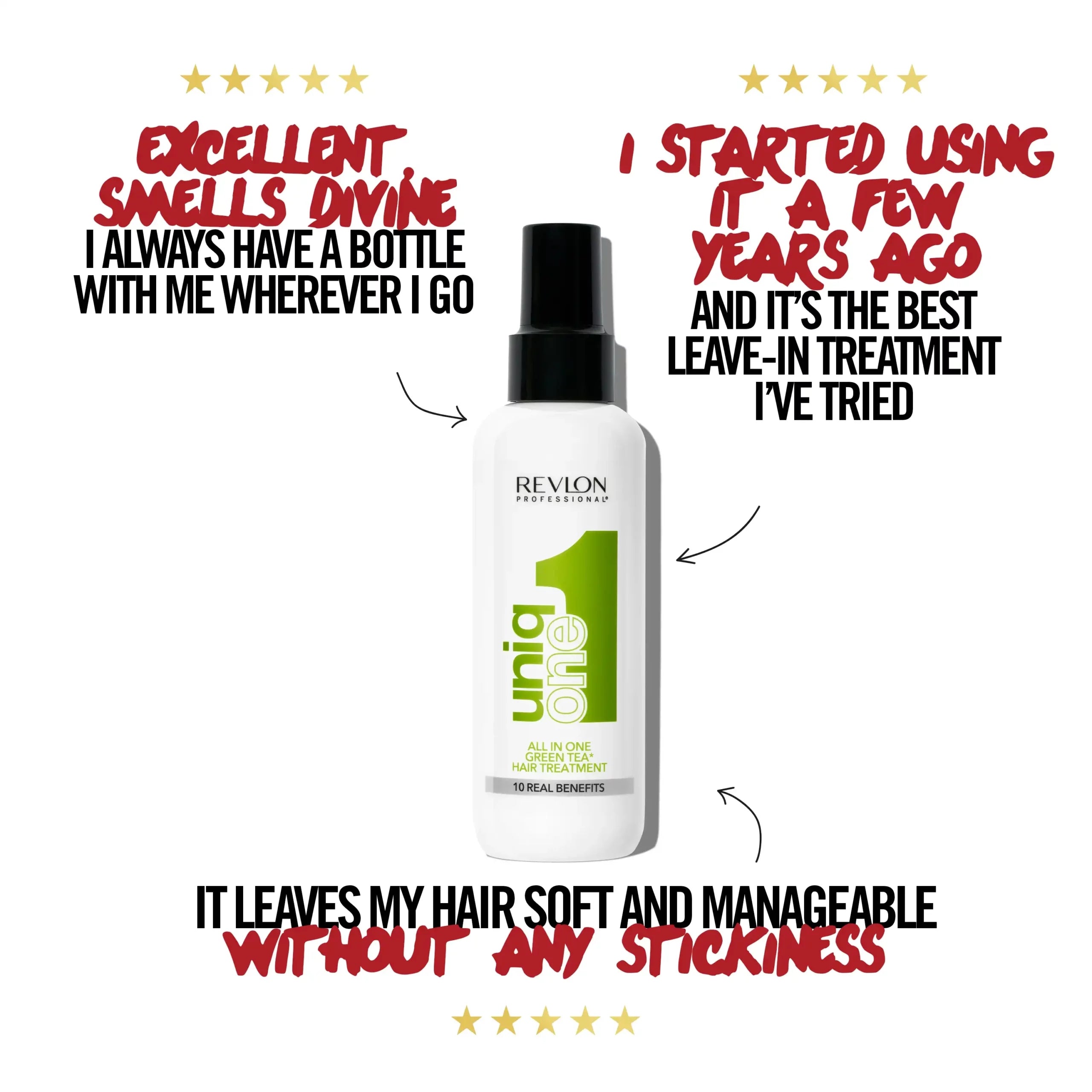 UniqONE™ Repair Hair Spray Leave-In Treatment - 150ml - "All-in-One" 10 Benefits Hair Serum - Green Tea Fragrance