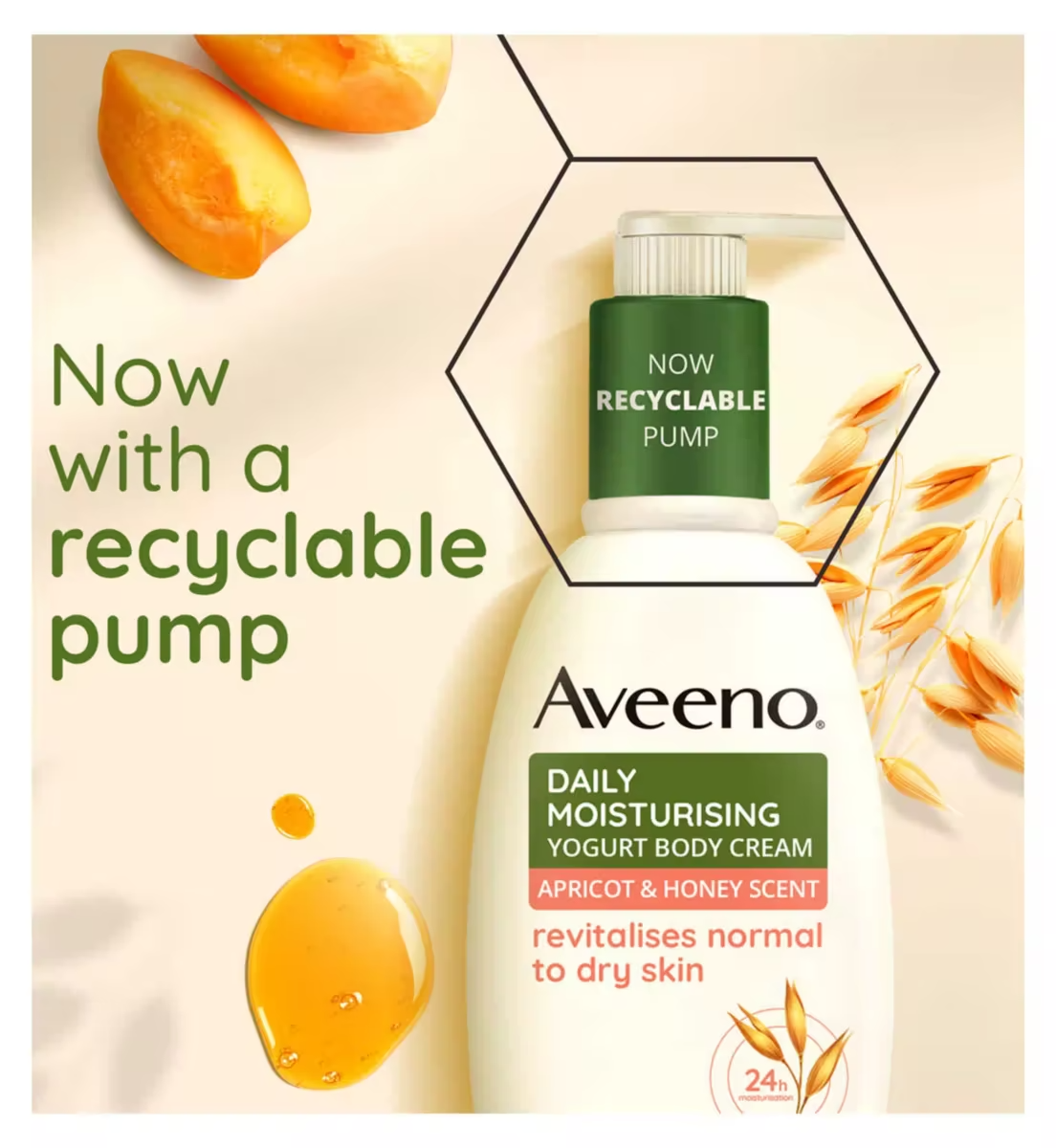 Aveeno Daily Moisturising Yogurt Body Cream – Apricot & Honey Scented