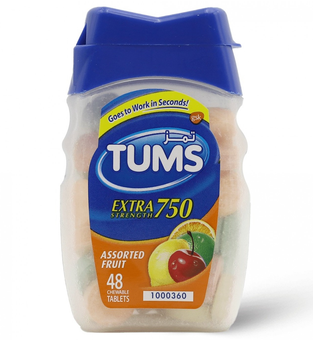 Tums Antacid Extra Strength Chewable Tablets Assorted Fruits