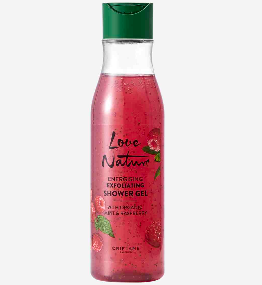 Oriflame Love Nature Exfoliating Shower Gel with Organic Mint & Raspberry
