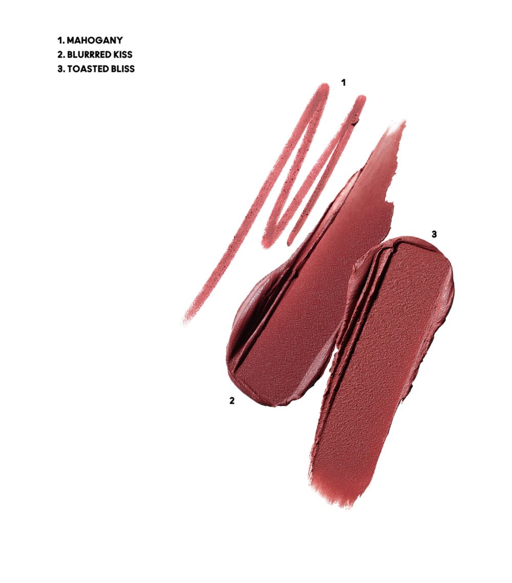 MAC Powdered Snow Powder Kiss Lip Kit Brown Gift Set