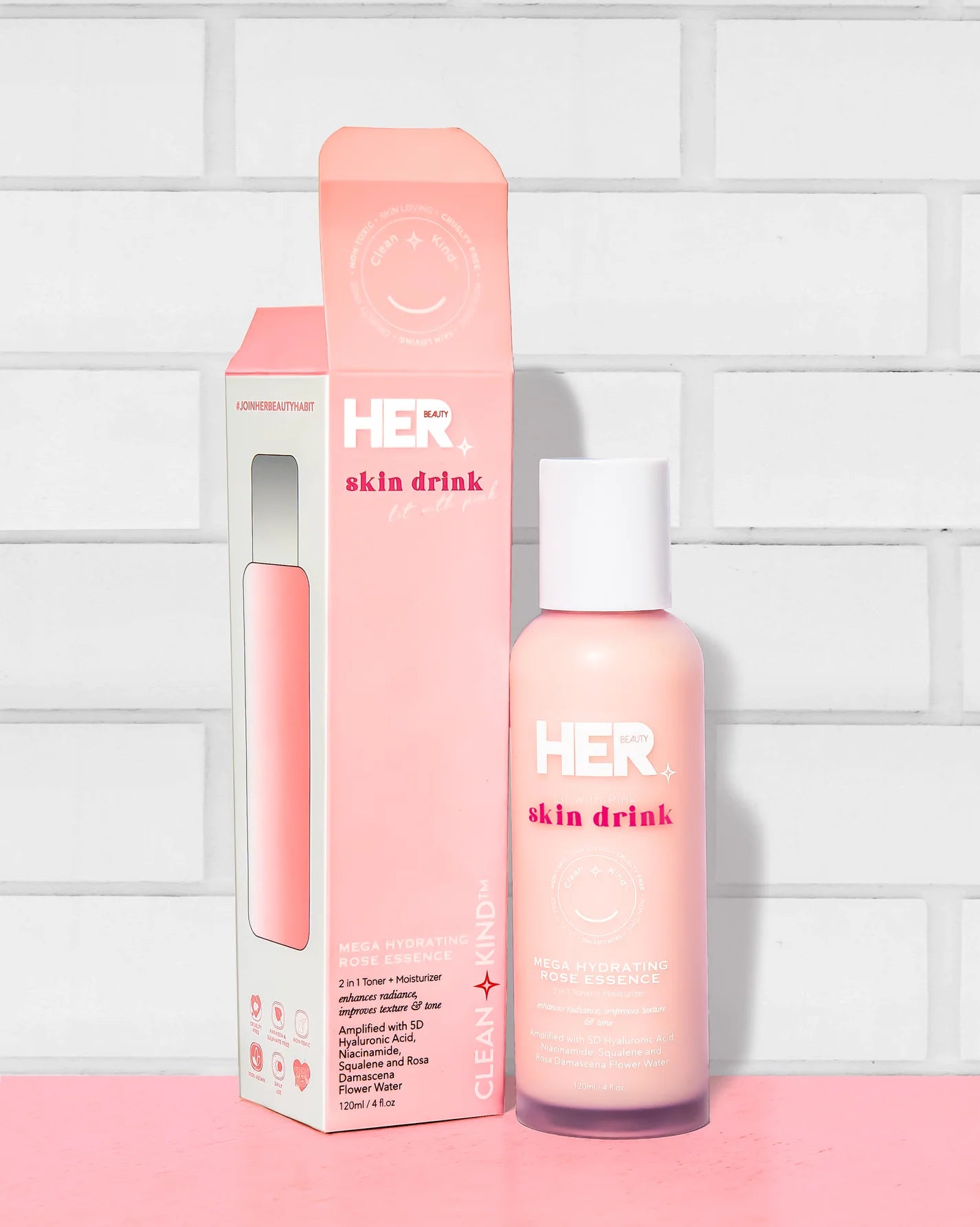 Her Beauty Skin Drink Hydrating Rose Essence 2 in 1 Toner Plus Moisturizer