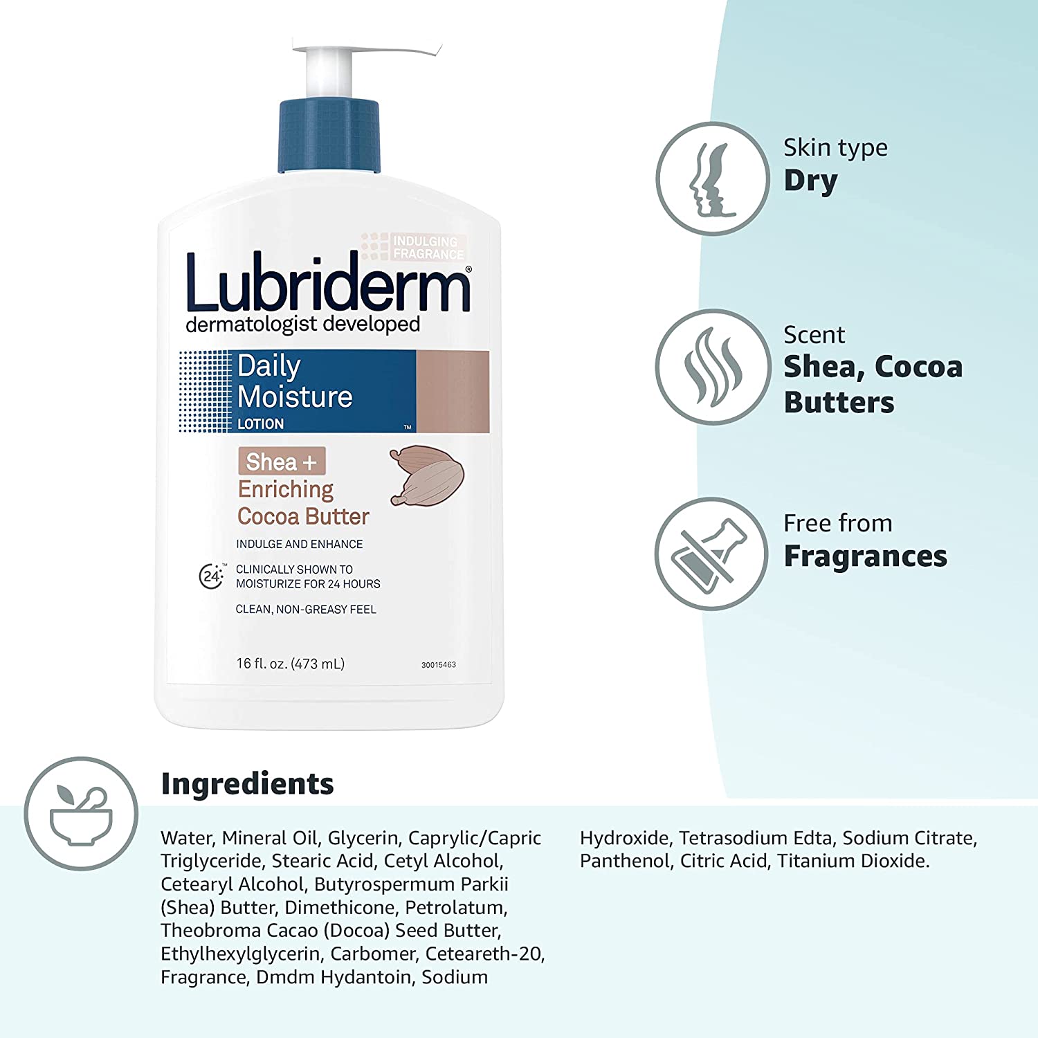 Lubriderm Daily Moisture Lotion Shea + Enriching Cocoa Butter