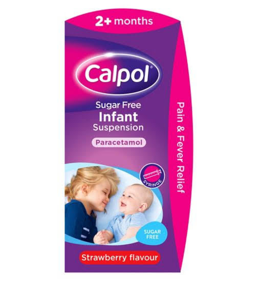 Calpol Infant Sugar Free Oral Suspension Strawberry Flavour 2+ Months