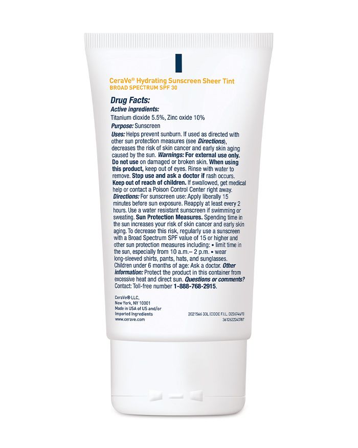 CeraVe Hydrating Mineral Sunscreen SPF 30 Face Sheer Tint