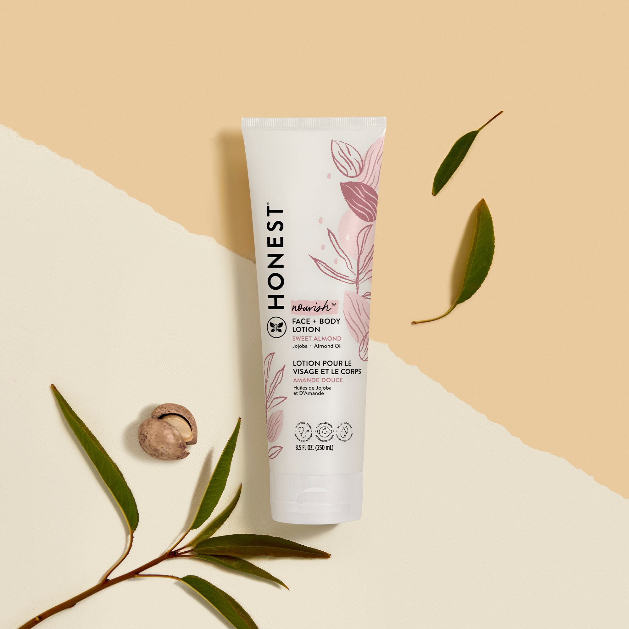 The Honest Co. Face + Body Lotion - Gently Nourishing, Sweet Almond