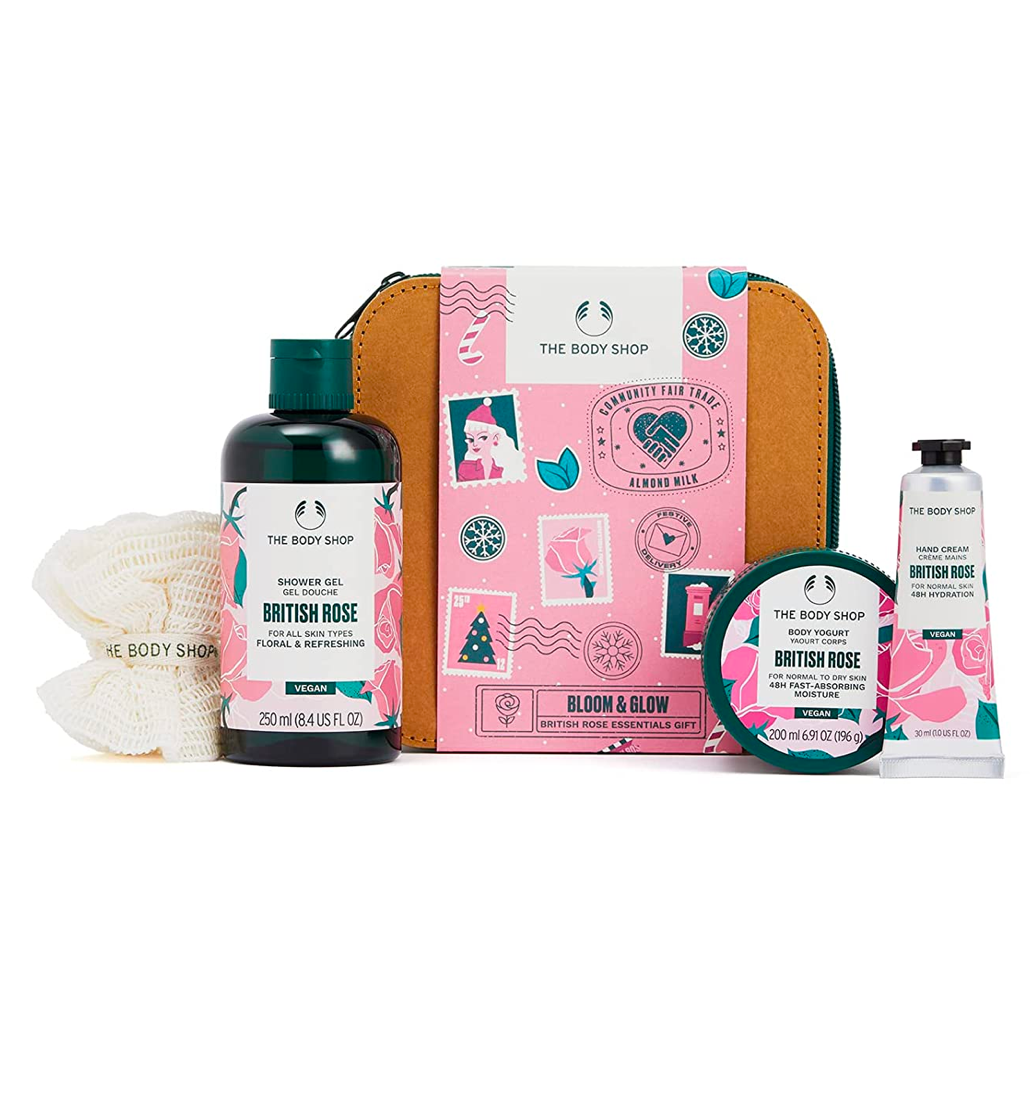 The Body Shop Bloom & Glow British Rose Essentials Gift Set